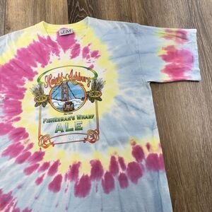 Vintage Haight Ashbury Brewing Co Shirt Mens L Tie Dye Fishermans Wharf Ale Tee